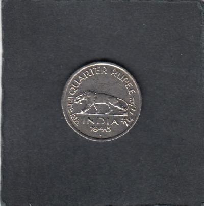 Beschrijving: 1/4 Rupee GEORGIUS VI  LION